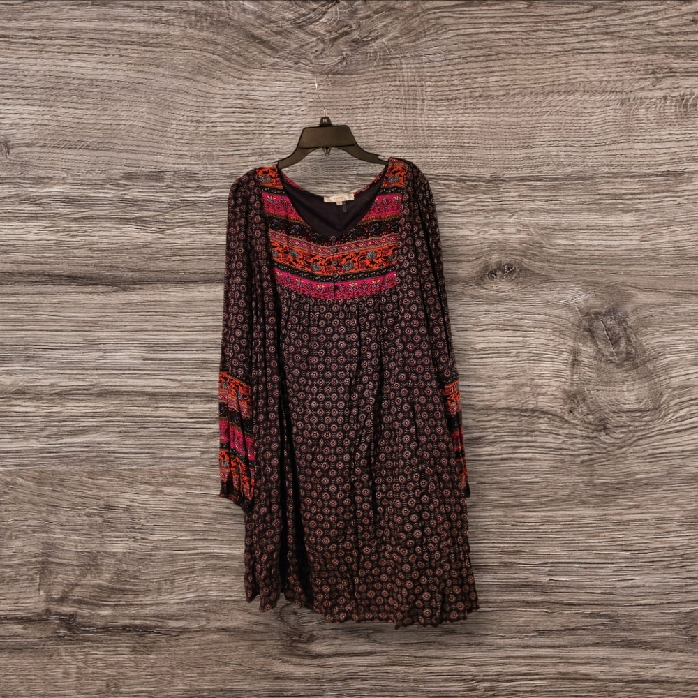 entro Boho Floral Long Sleeve Dress Size Small